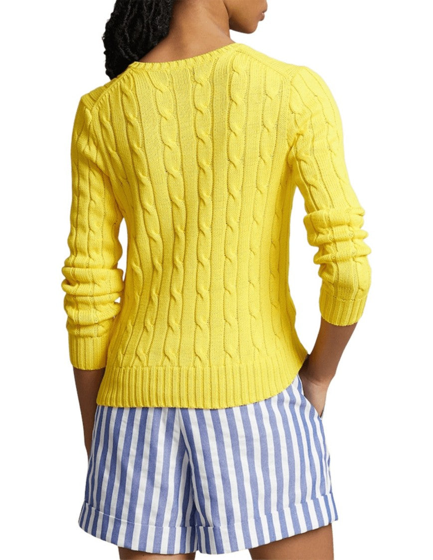 Polo Ralph Lauren Slim-Fit Yellow Pullover With Textured Cable Knit Design