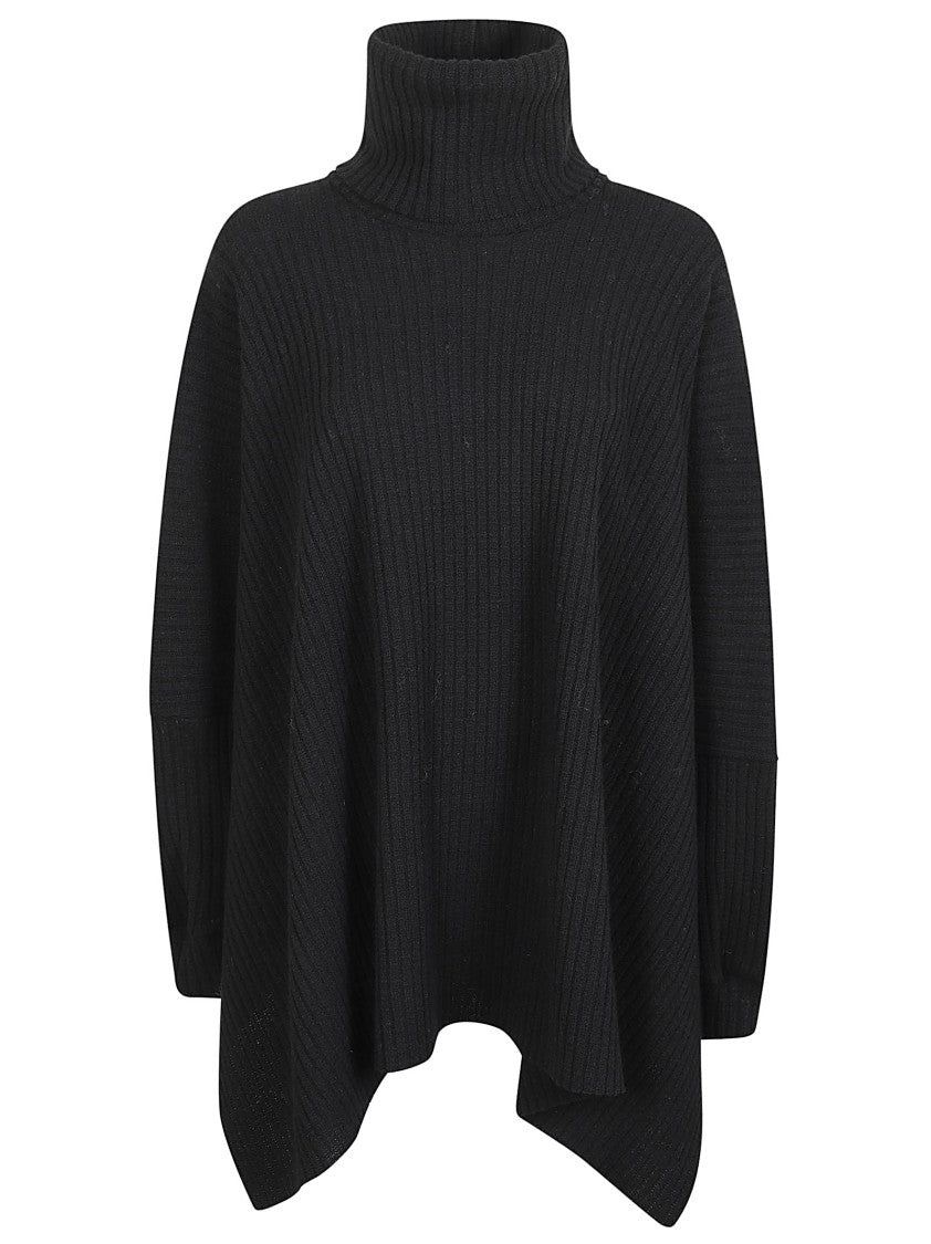 Yohji Yamamoto Hemline Poncho With High Turtleneck