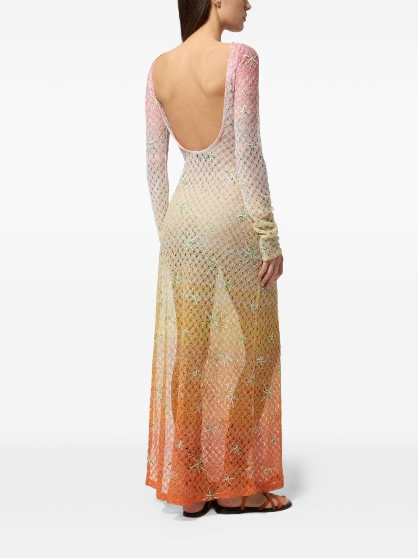 Missoni Floor-Length Multicolor Lace Dress