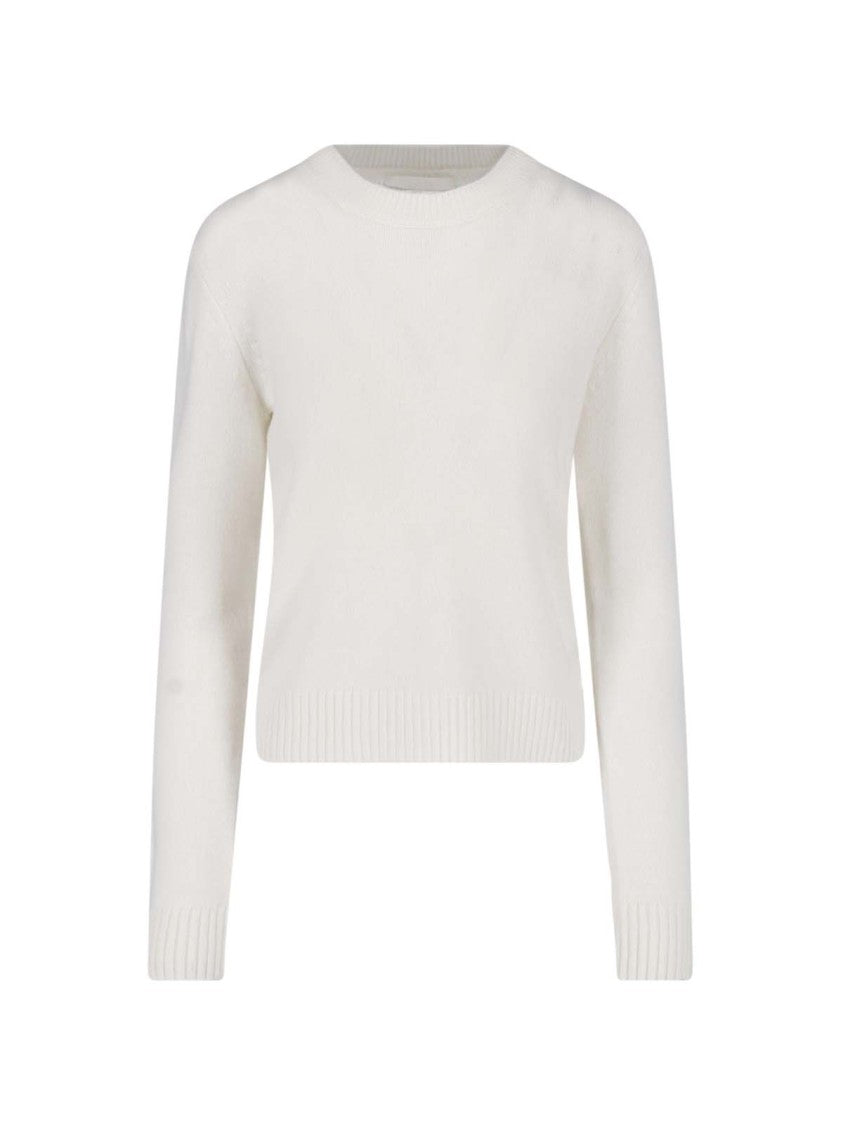 Lisa Yang Cropped Crew Neck Ribbed Knit Sweater
