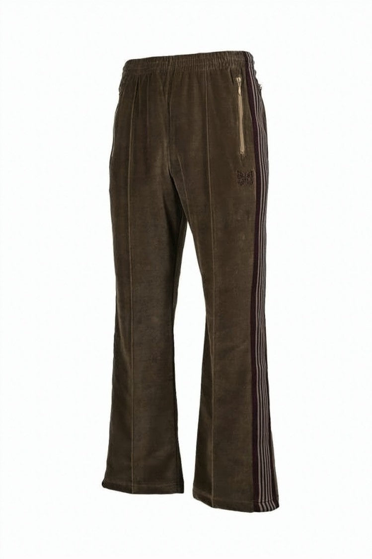 Needles Relaxed Fit Brown Training Jogger Pants With Vertical Stripe Accents