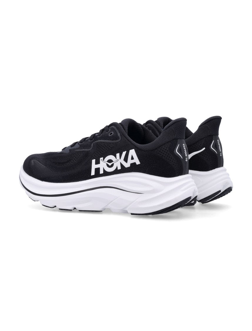 Hoka Clifton 10 Breathable Mesh Black Running Sneakers