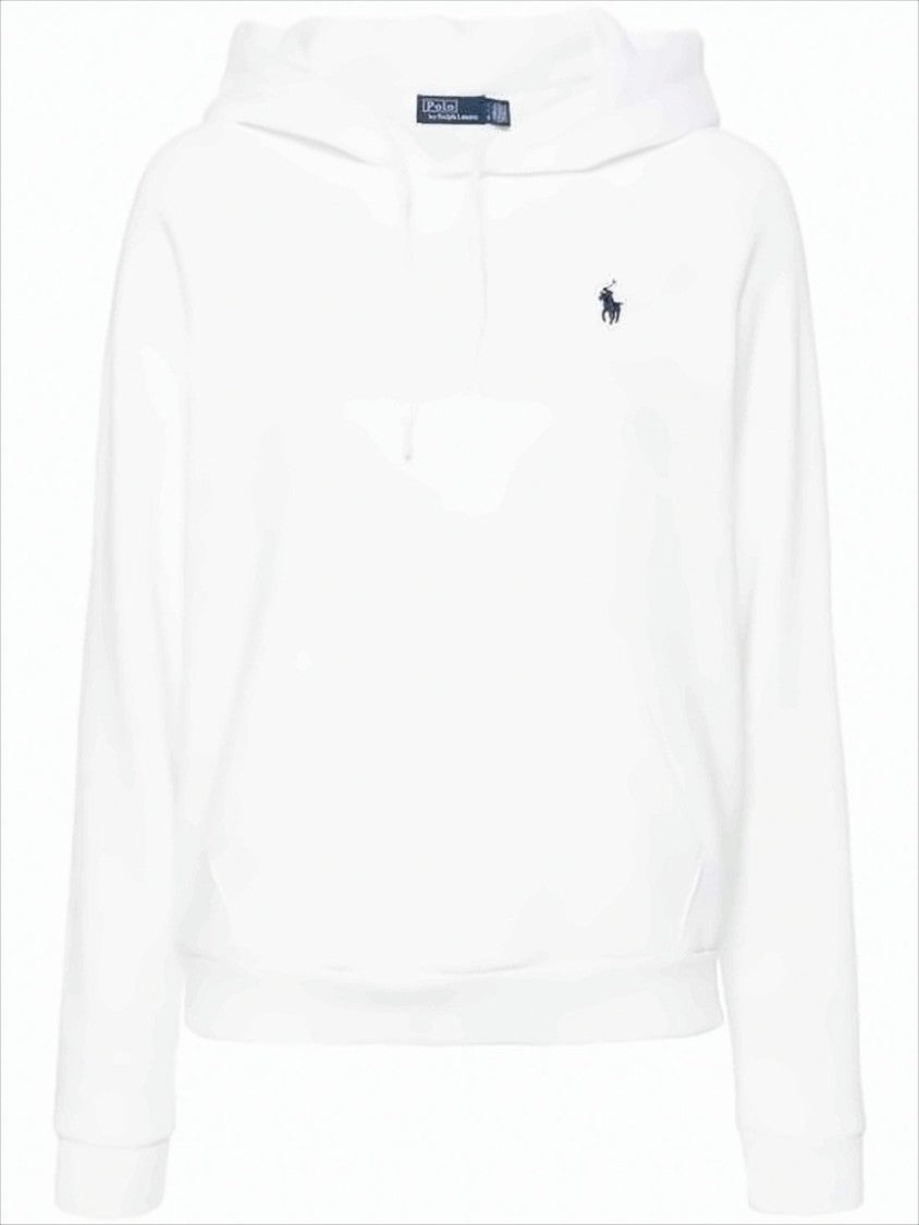 Polo Ralph Lauren White Pullover Hoodie With Drawstring