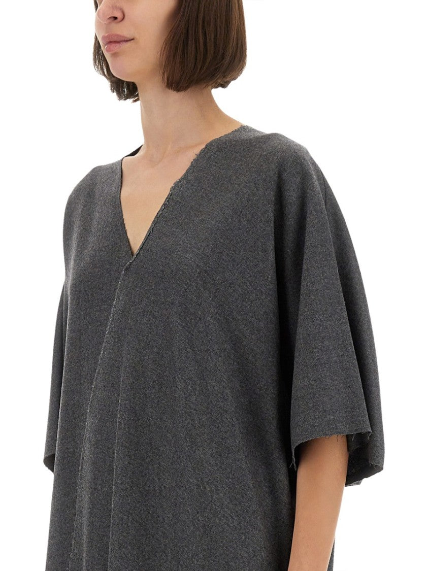 Mm6 By Maison Margiela Relaxed Fit Grey Midi Dress