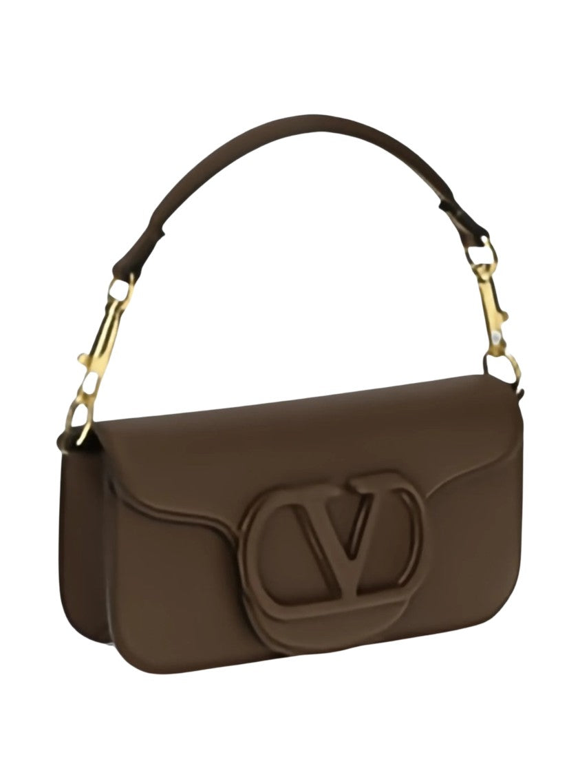 Valentino Brown Loco Small Bos Taurus Leather Shoulder Bag