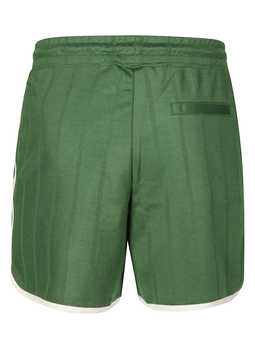 Drôle De Monsieur Green Hibiscus Polyester-Blend Shorts