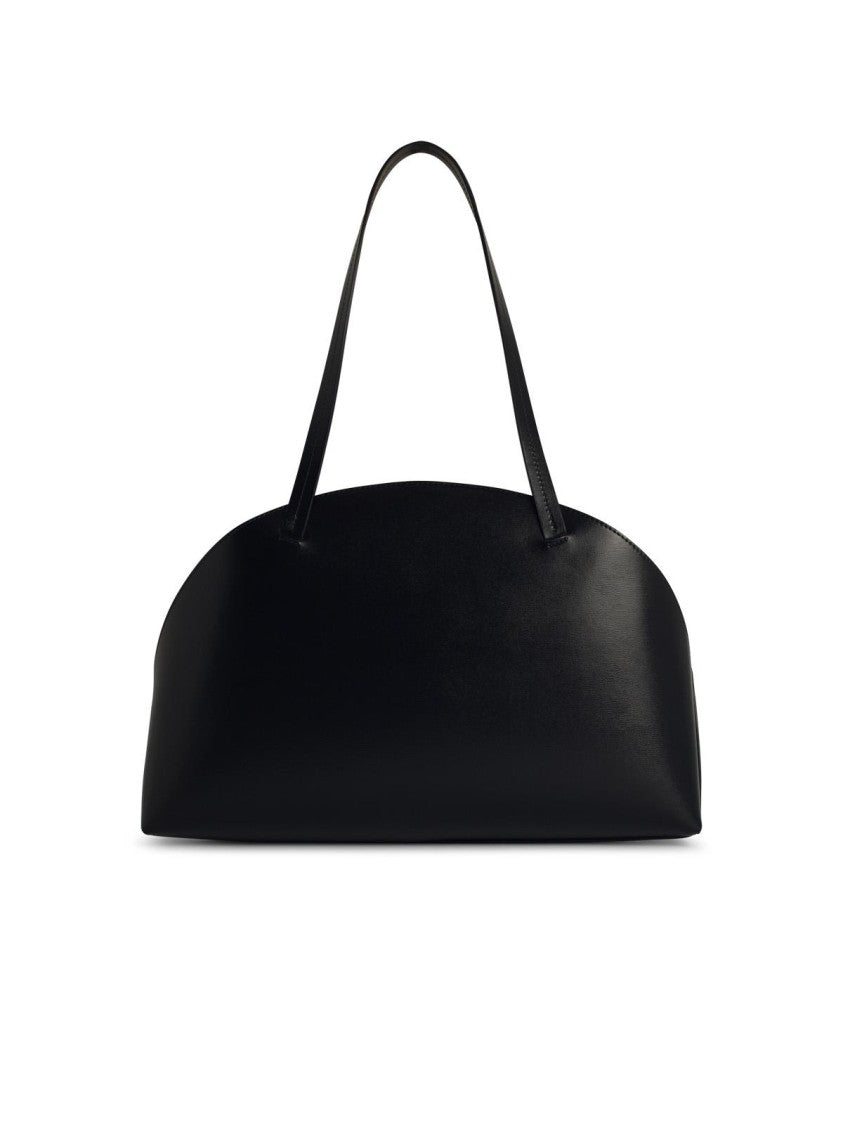 Jil Sander Curve' Medium Black Leather Crossbody Bag