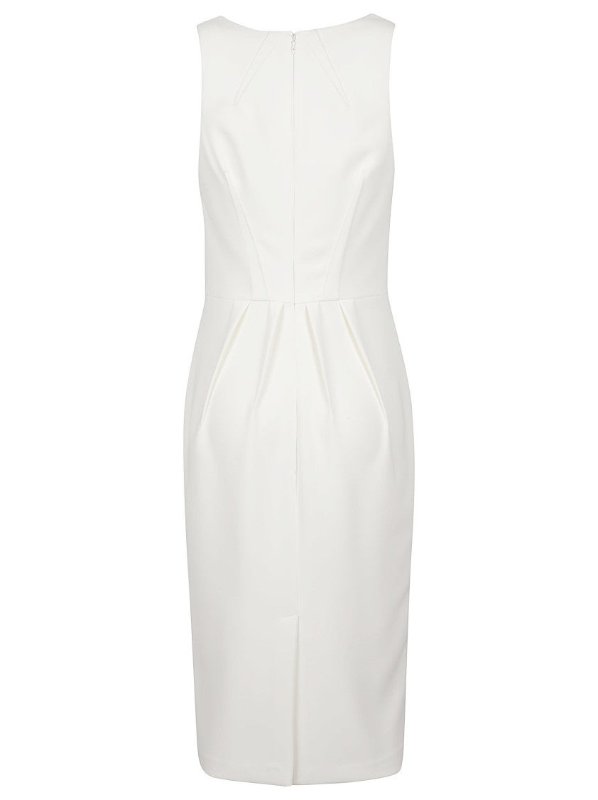 Elisabetta Franchi Fitted Deep V Neck Midi Dress