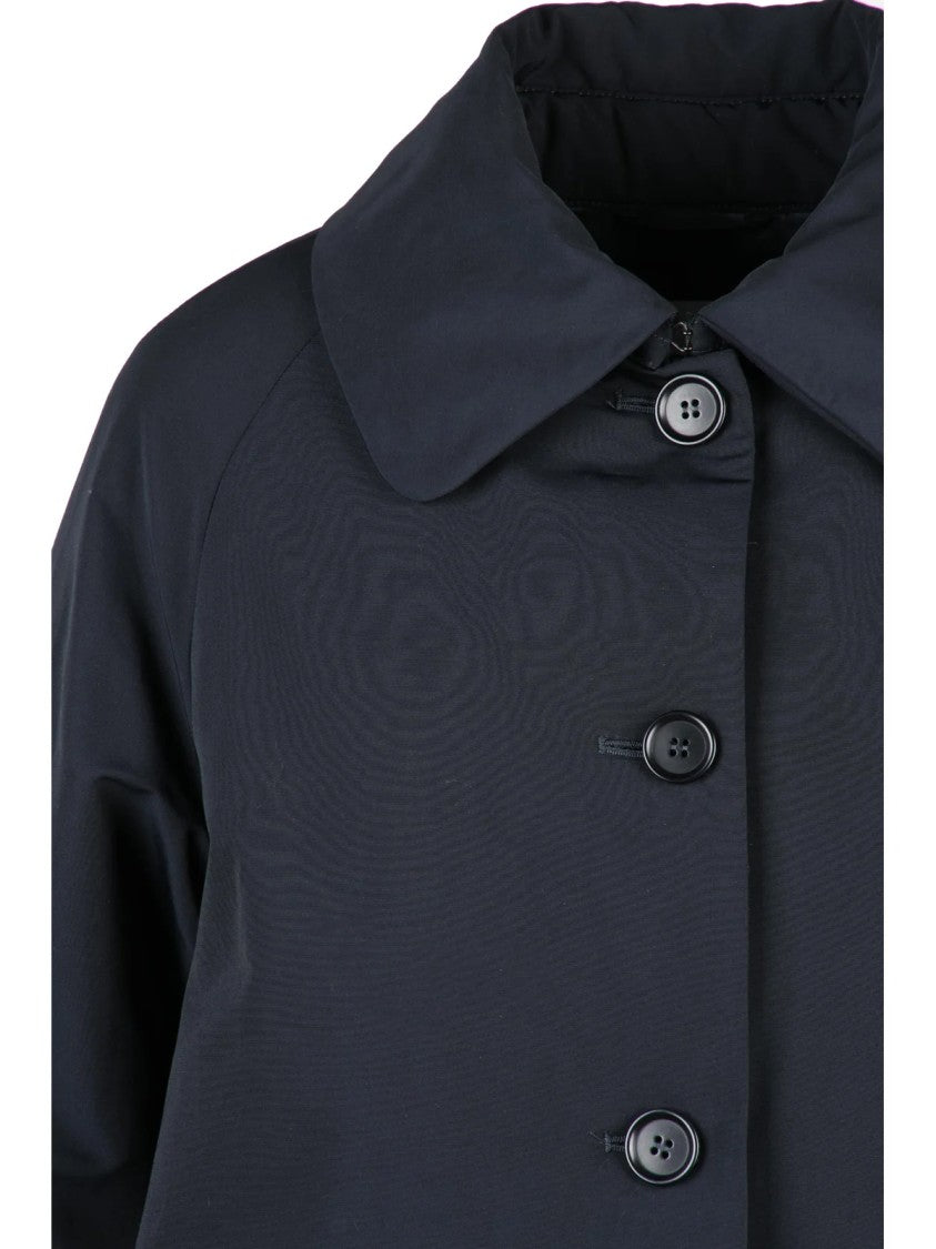 Aspesi Black Cotton-Blend Padded Sangria Coat