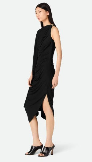 Bottega Veneta Asymmetrical One-Shoulder Black Dress