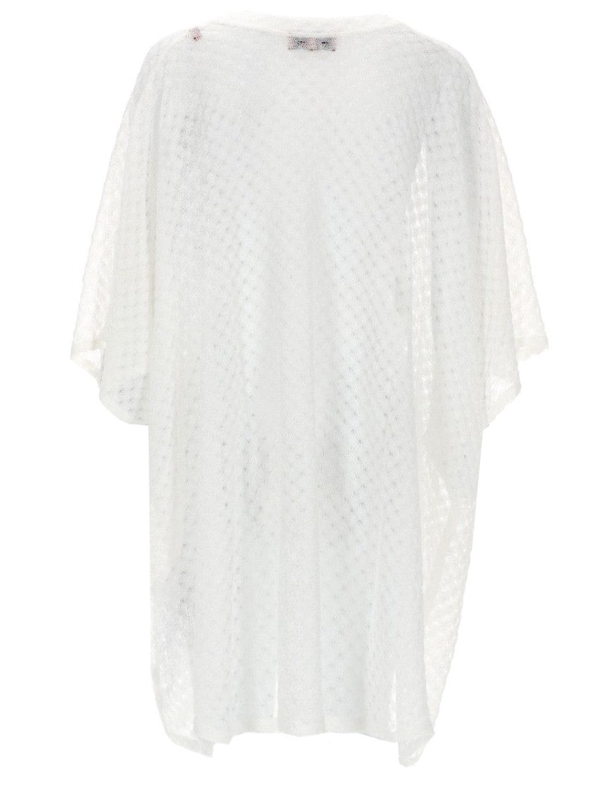 Missoni Neutrals Caftan Style V-Neck Sheer Top