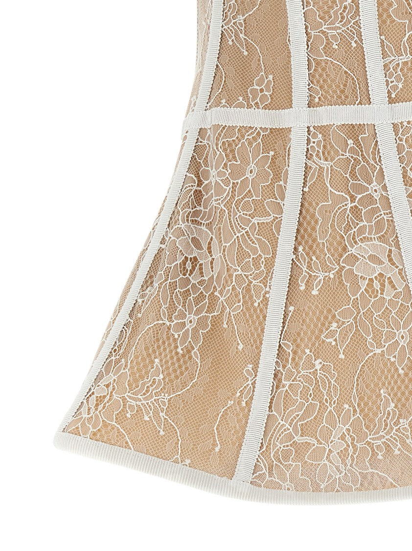 Giuseppe Di Morabito Structured Lace Bustier Top With Flared Silhouette
