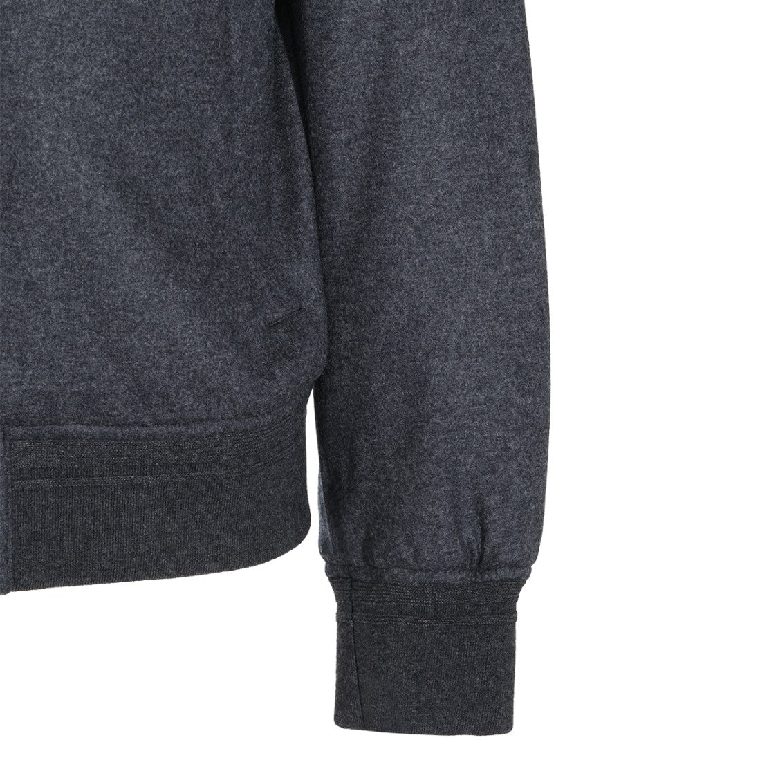 Montecore Dark Grey Jacket With Plush Black Fur Collar And Minimalistic Design