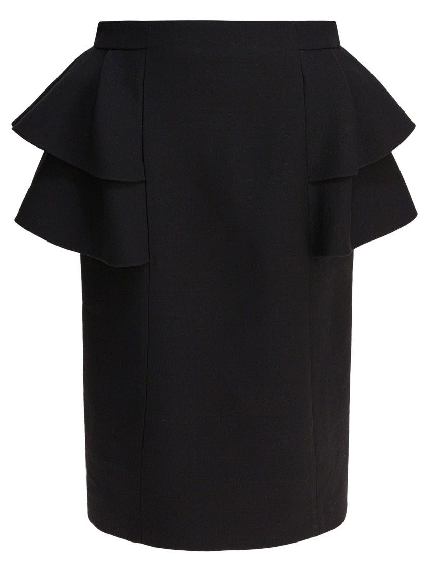 Valentino Refined Black Skirt With Layered Ruffles