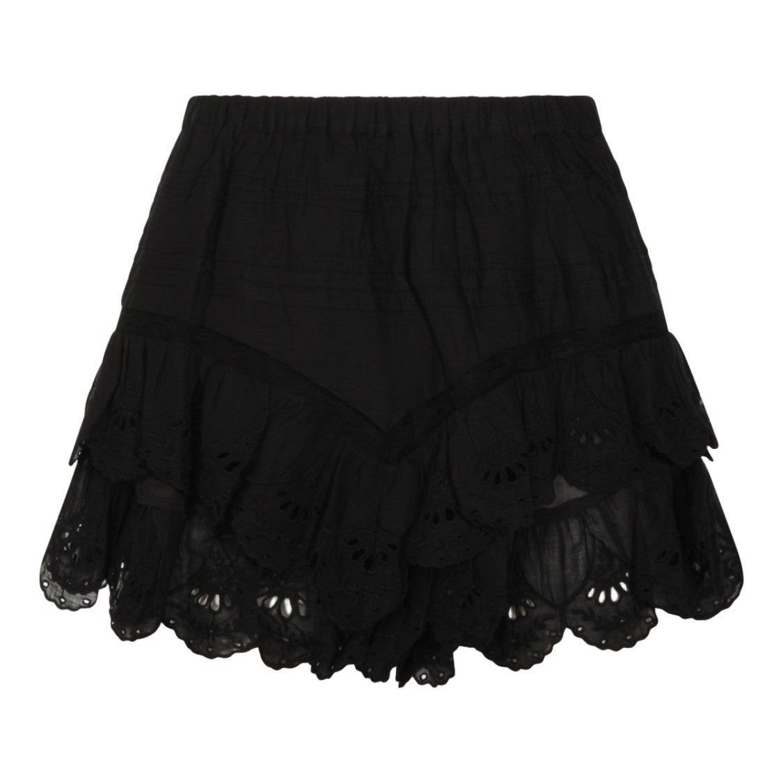 Isabel Marant Étoile Layered Black Skirt With Scalloped Edges