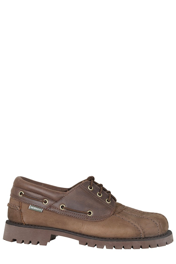 Sebago Total Dark Brown Tucker Oiled Nappa Leather Moccasin Shoes