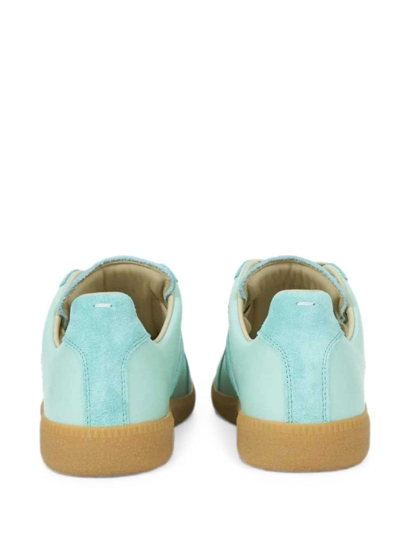 Golden Goose Pastel Turquoise Low-Top Sneakers With Suede Overlays