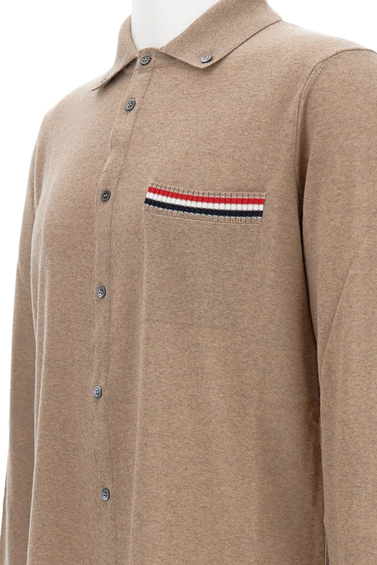 Thom Browne Wool Cardigan With Pointed Collar