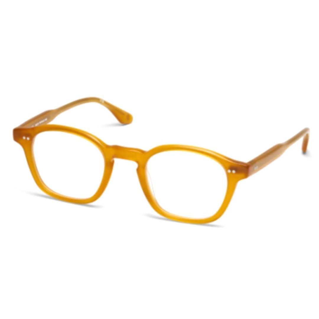 Peter And May Pm Palace Translucent Honey-Colored Square Eyeglasses With Metallic Accents
