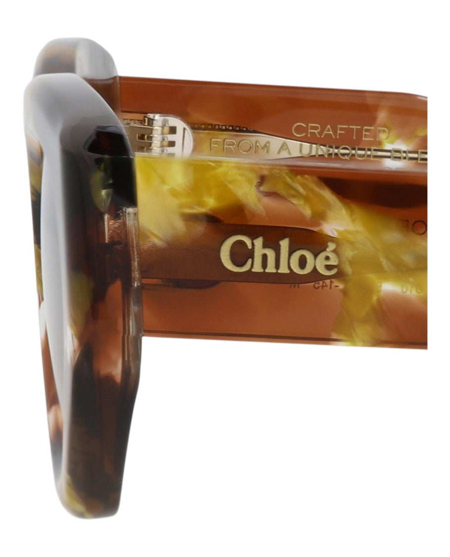 Chloé Cat Eye Recycled Acetate Sunglasses With Marbled Finish