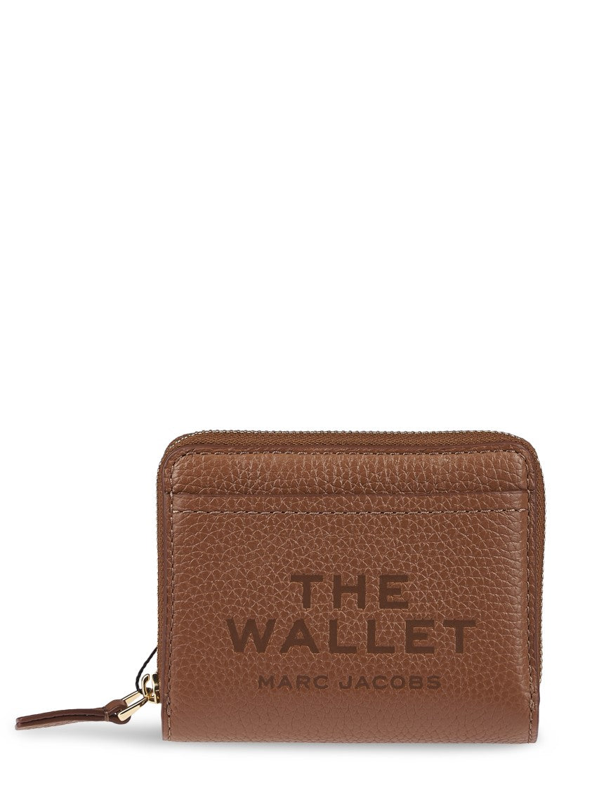 Marc Jacobs Mini Compact Wallet In Textured Leather With Zip Closure