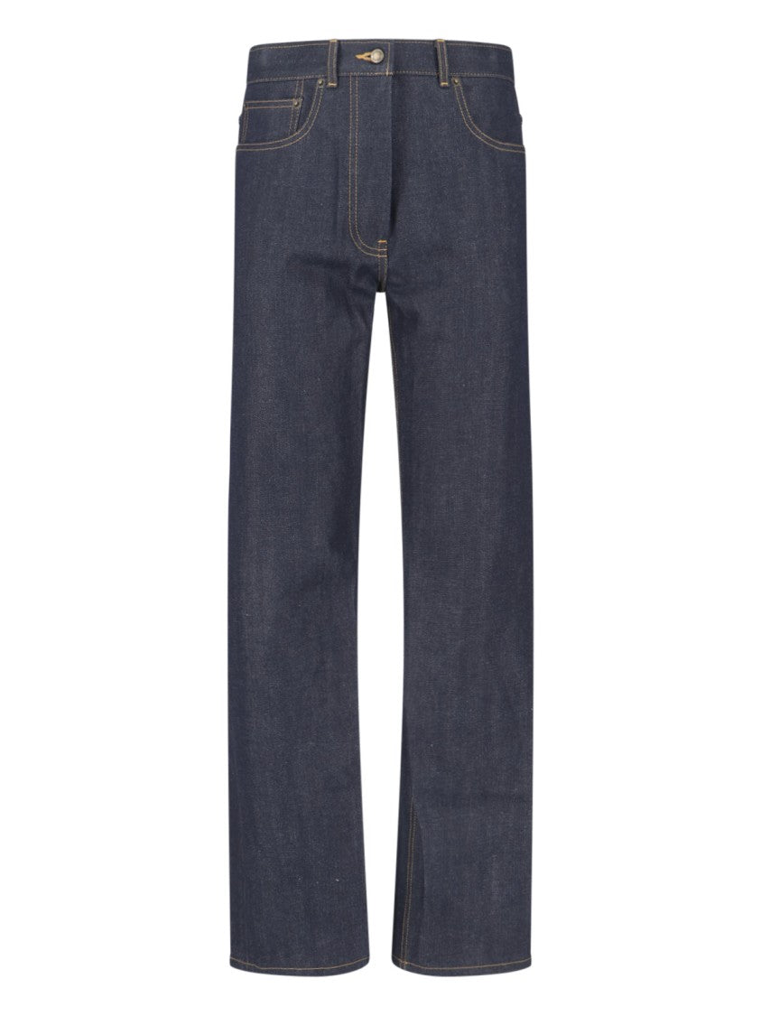 Thom Browne Blue Mid-Rise Straight-Leg Denim Jeans