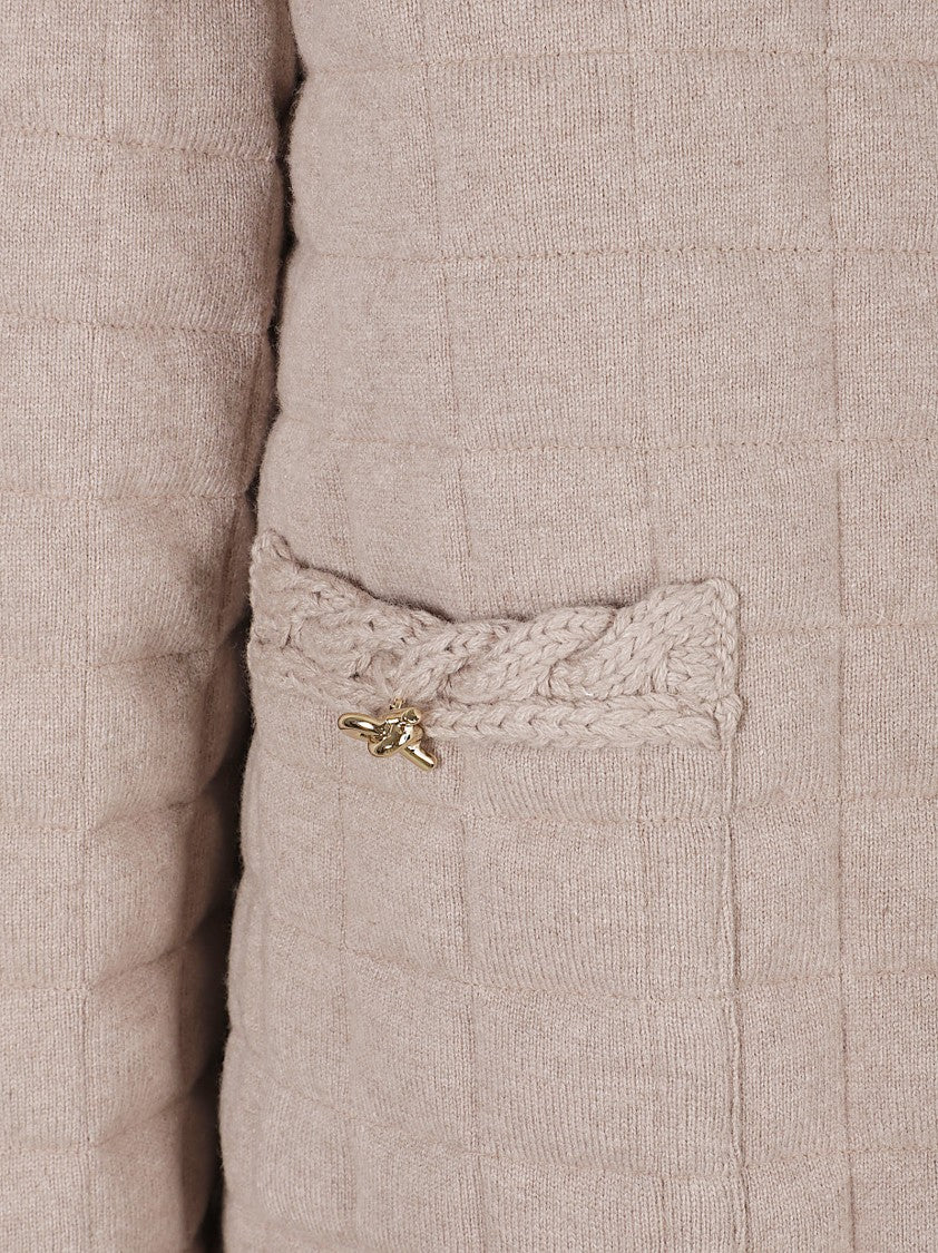 Fabiana Filippi Cropped Quilted Coat With Braided Trim And Metallic Accents