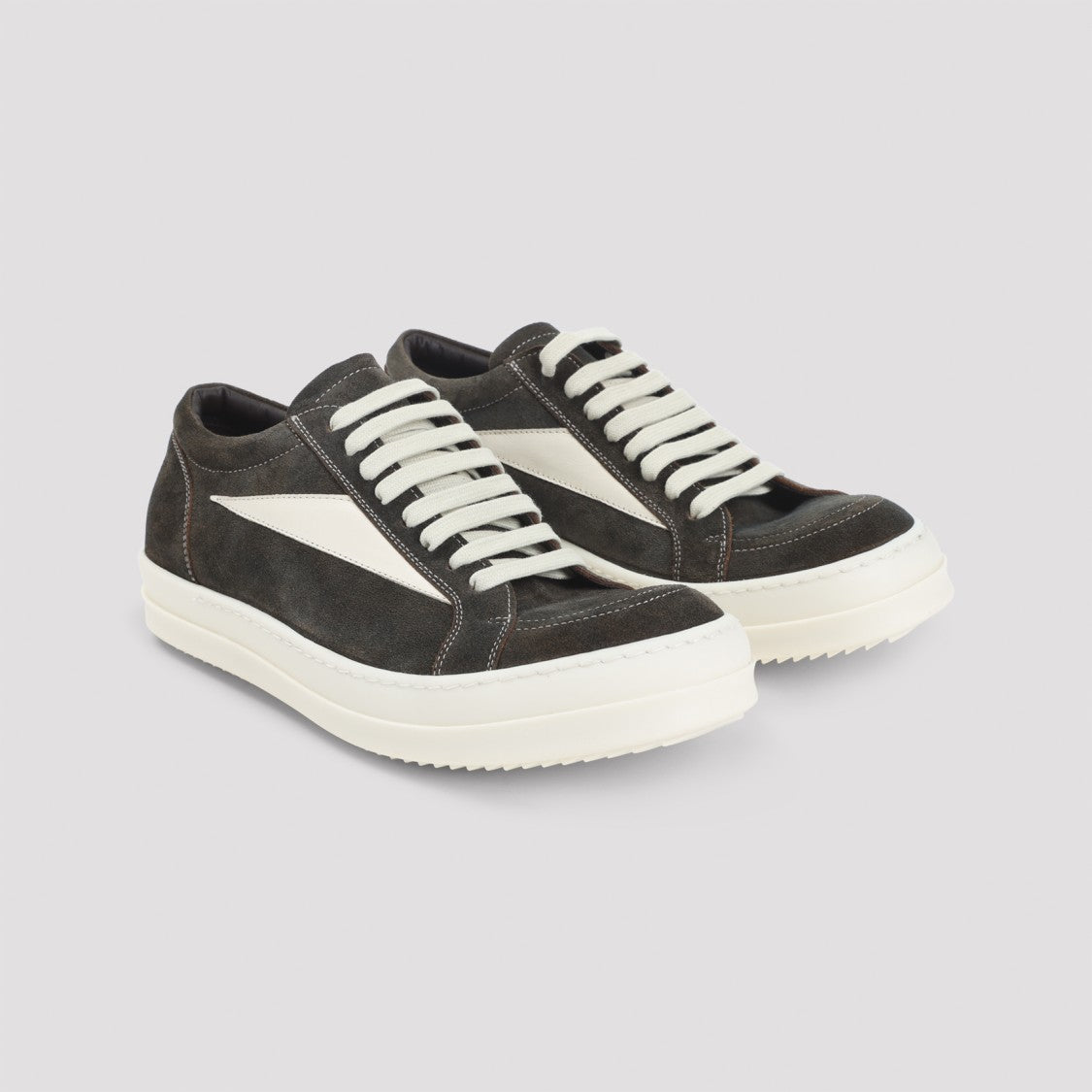 Rick Owens Contemporary Low-Top Sneakers In Dark Suede Leather