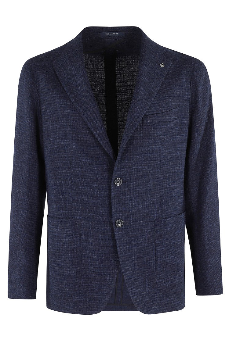 Tagliatore Single Breasted Wool Silk Cotton Tuoia Effect Jacket