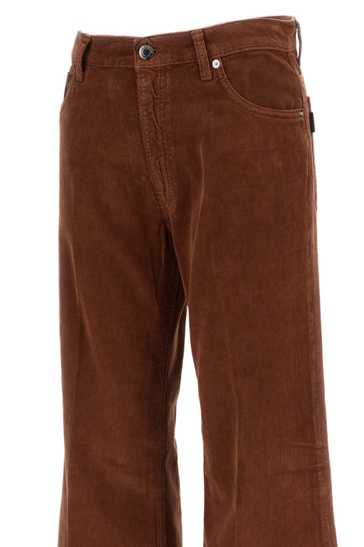 Haikure High-Rise Brown Velvet Trousers With Classic Five-Pocket Design