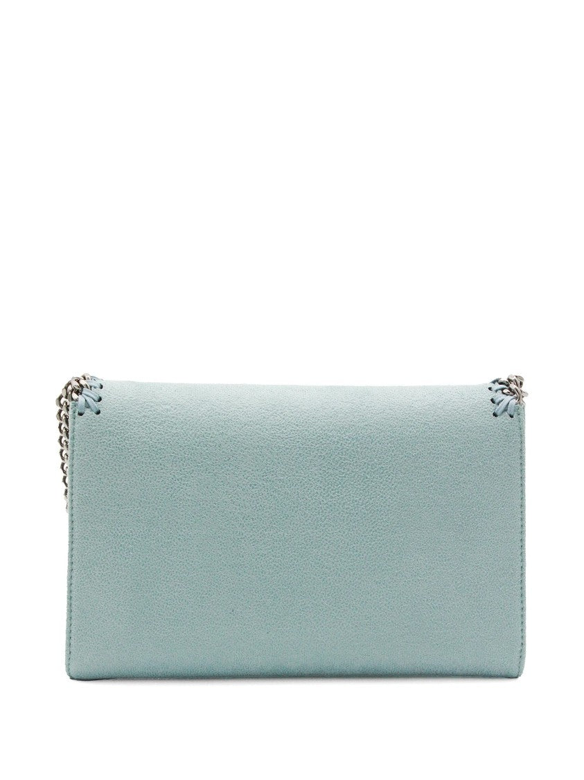 Stella Mccartney Textured Polyester Clutch With Silver Chain Strap