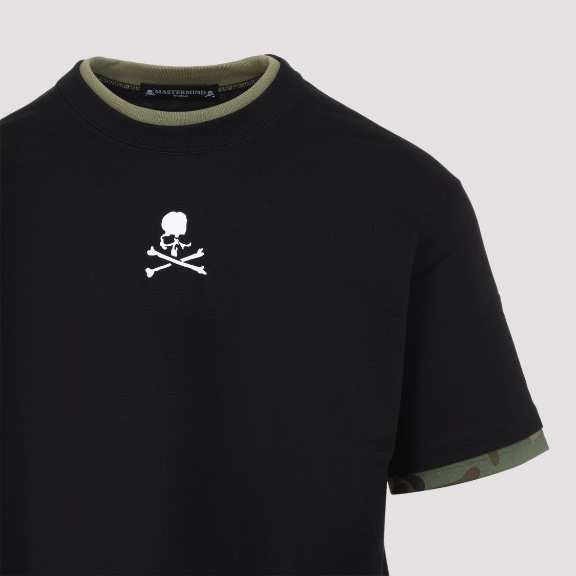 Mastermind Camo-Trim Black Cotton T-Shirt