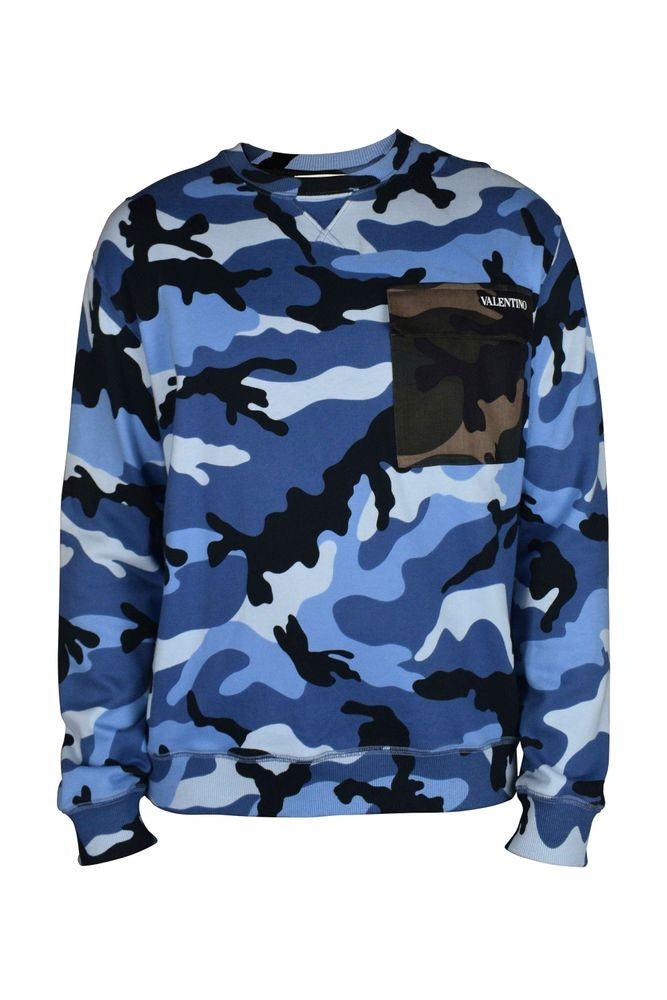 Valentino Garavani Camouflage Patterned Long Sleeve Sweater