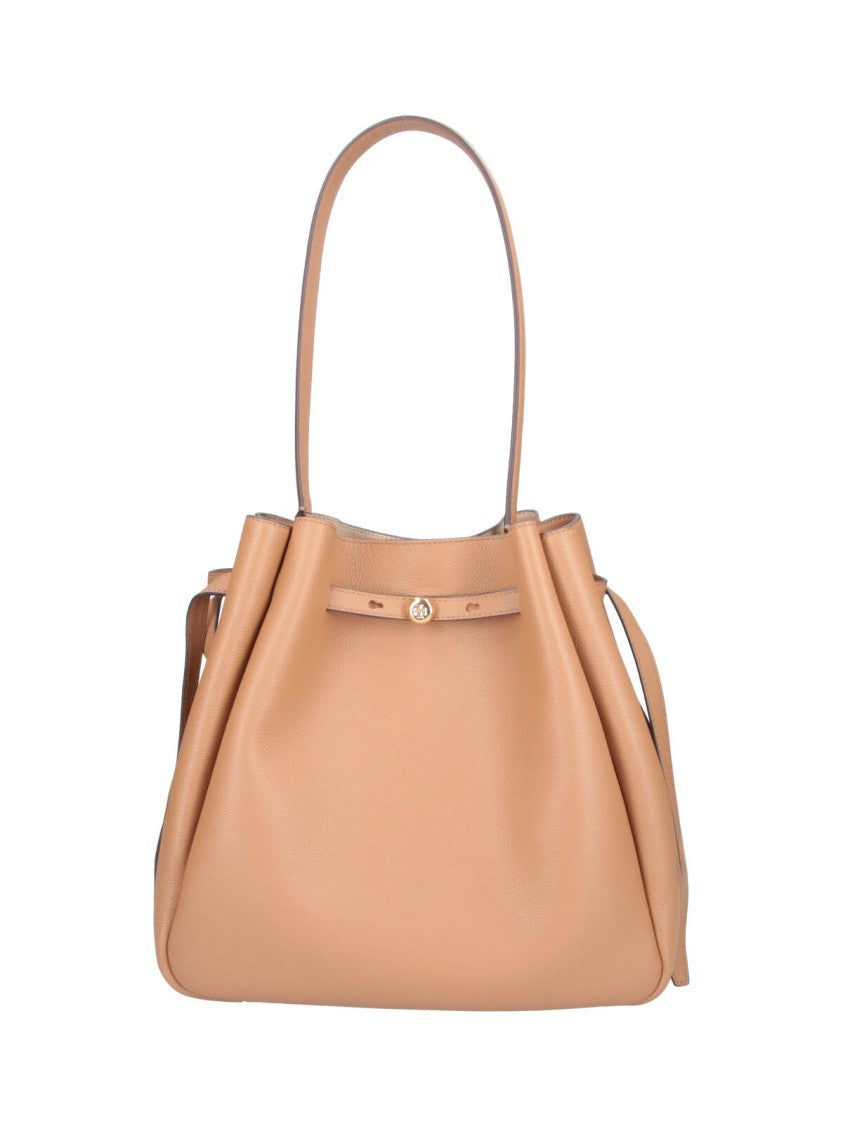 Tory Burch Beige Romy Large Leather Bucket Bag