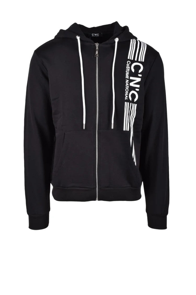 Costume National Black Hooded Cotton Sweatshirt
