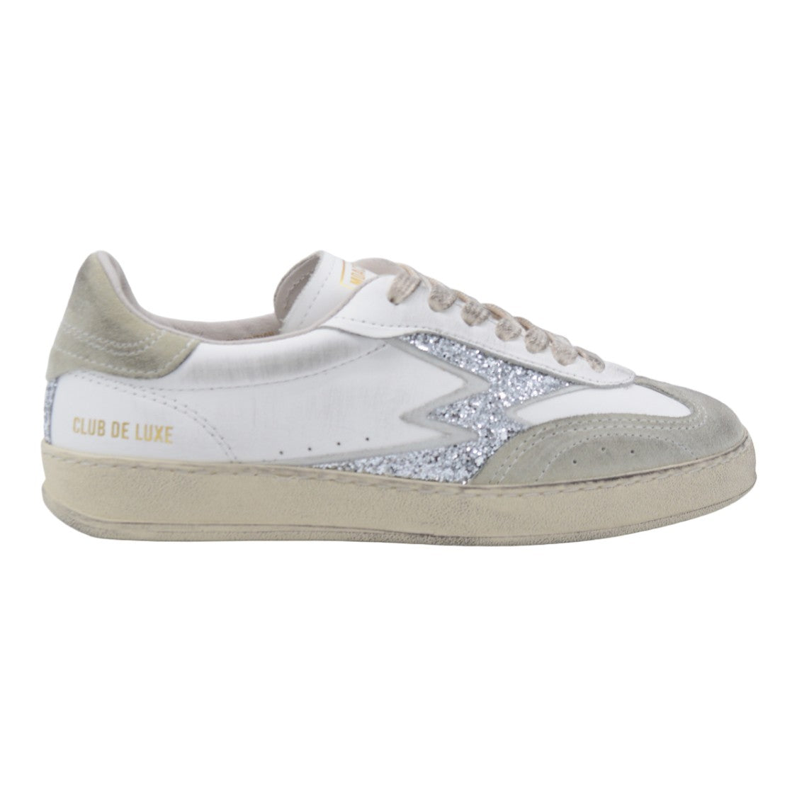 Moaconcept Low-Top Sneakers With Silver Glitter Lightning Bolt
