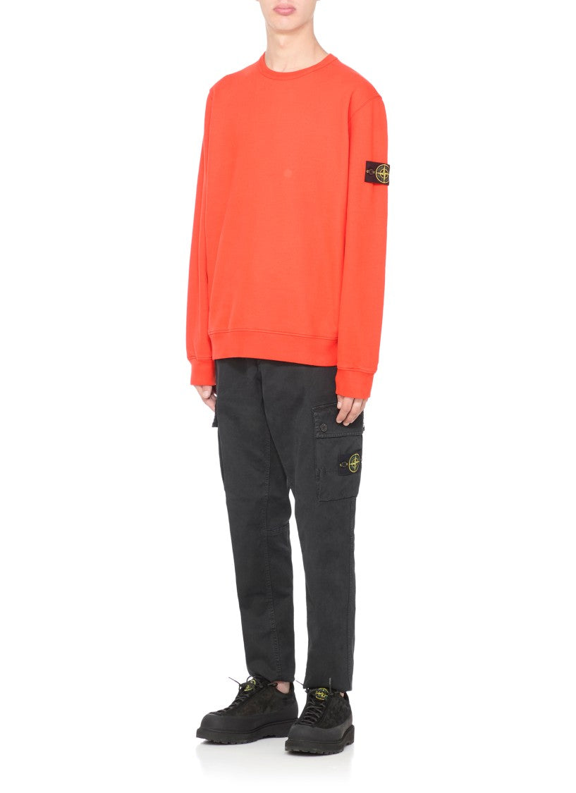 Stone Island Orange Stone Island Cotton Sweatshirt