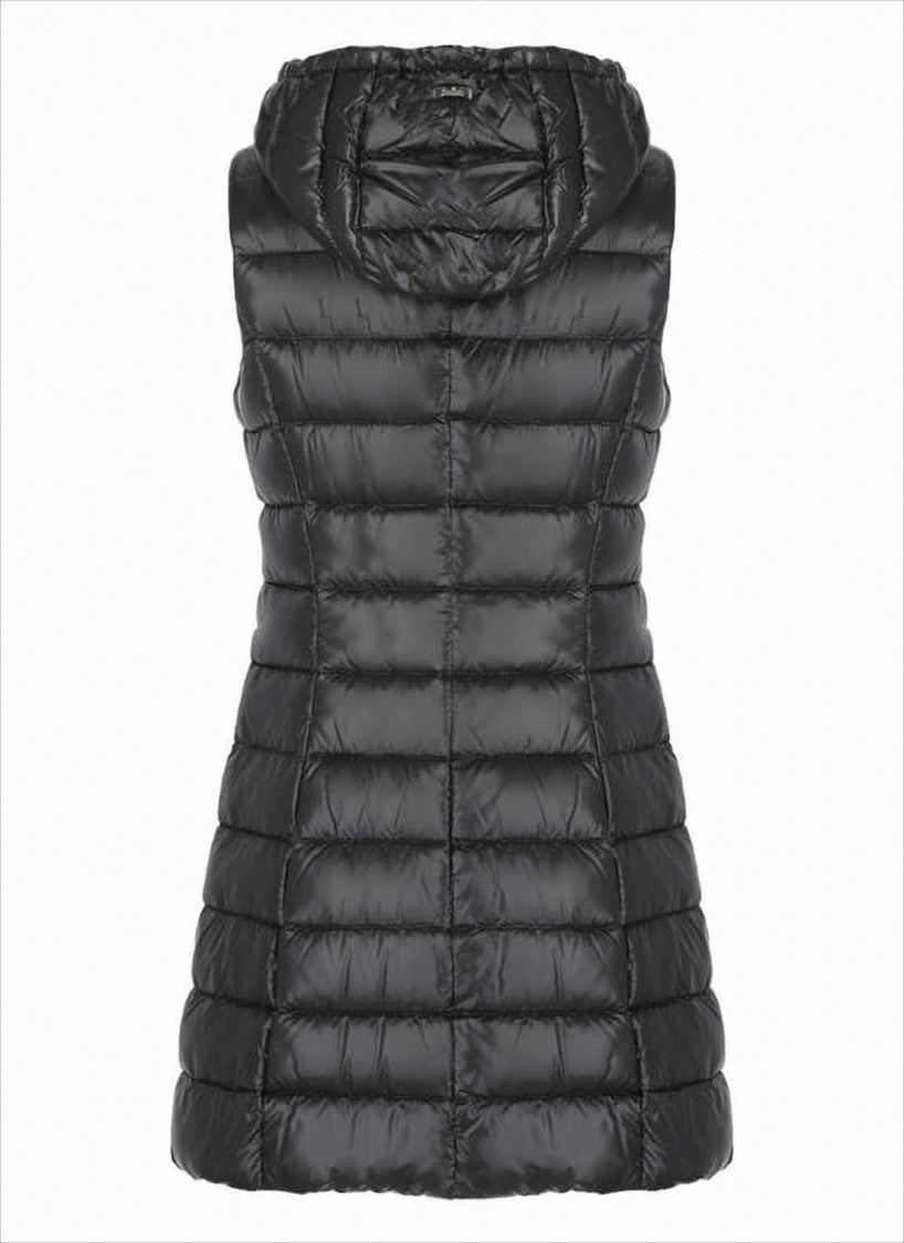 Herno Quilted Sleeveless Puffer Vest With Adjustable Hood