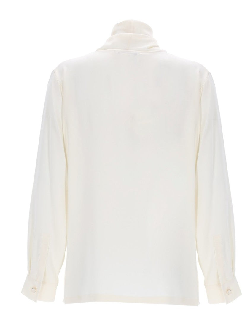 Max Mara Silk Charmeuse Bow Tie Blouse