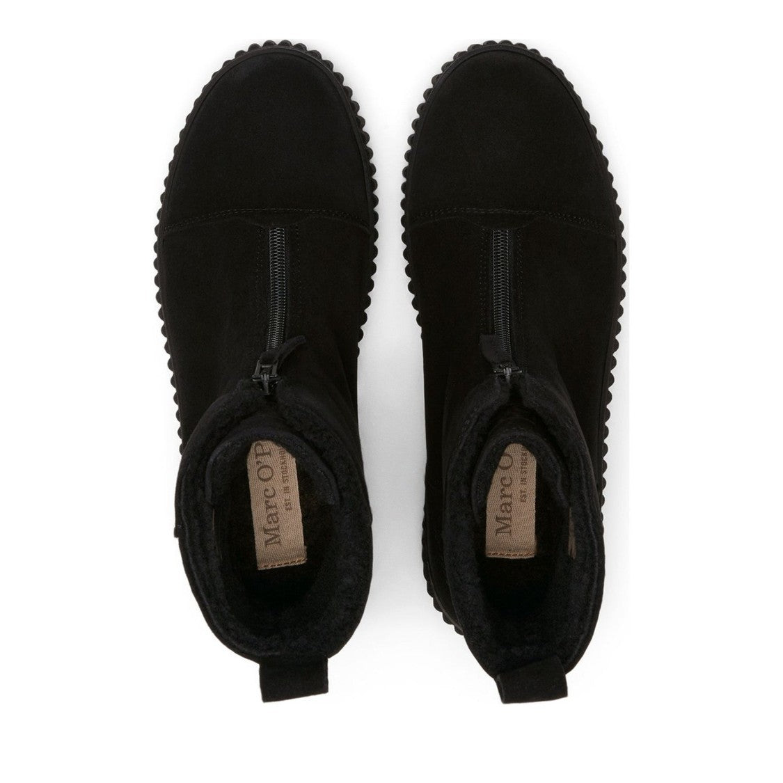 Marc O'polo Black Mo.Bianca Suede Front Zipper Boots