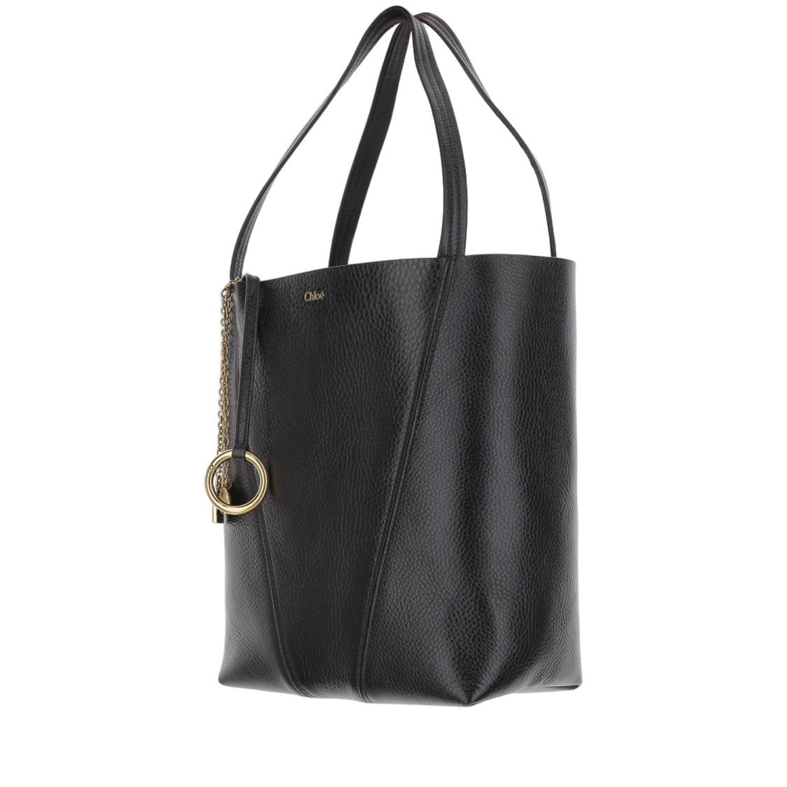 Chloé Structured Tote Bag In Maroon Calfskin Leather