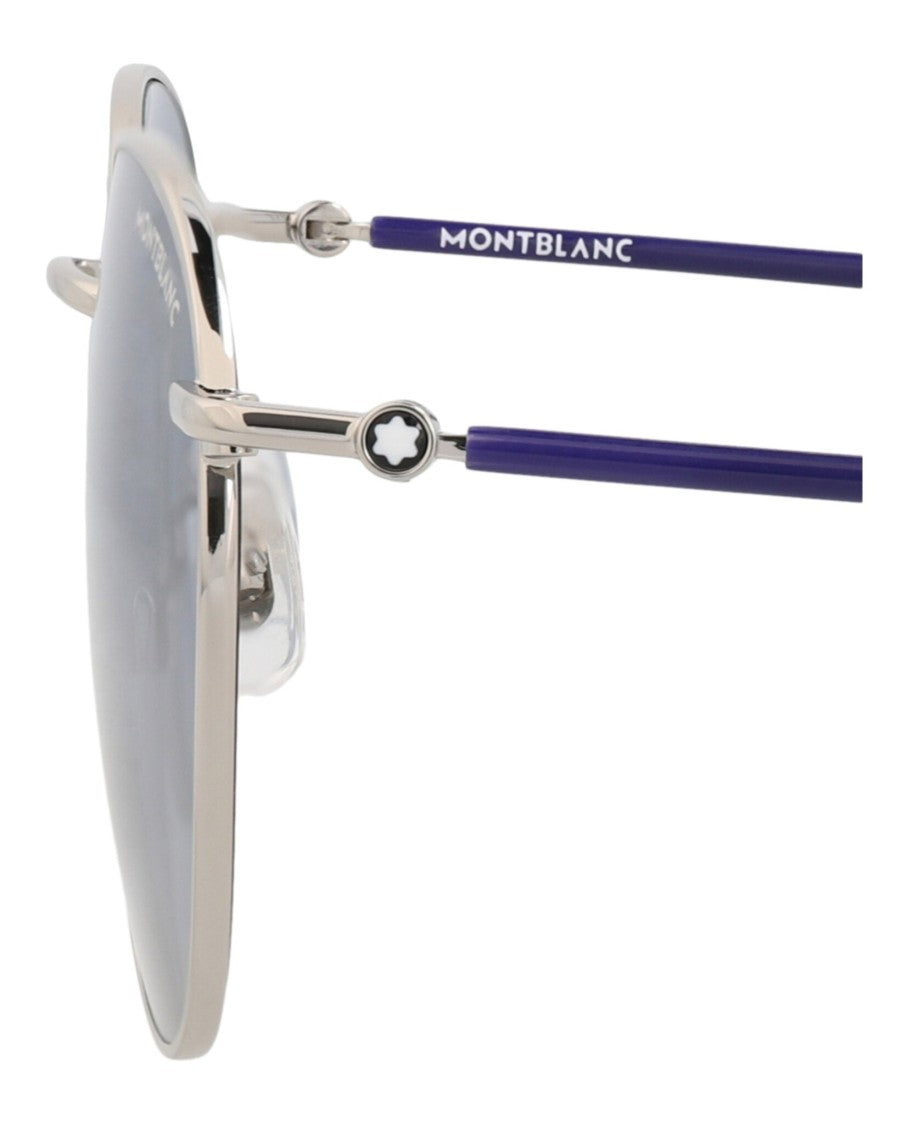Montblanc Round-Frame Metal Sunglasses
