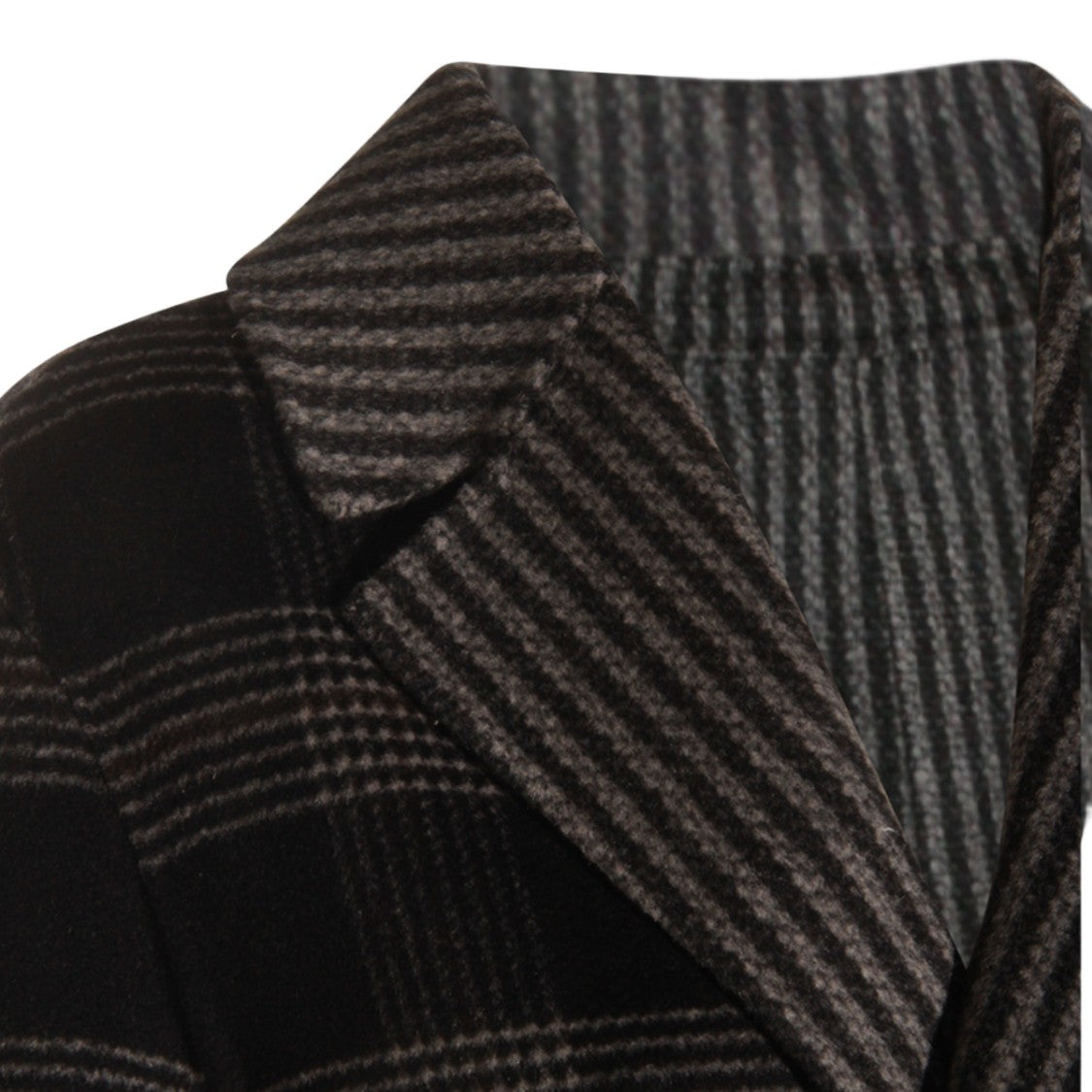 Twin-Set Plaid Long Coat With Tailored Waist