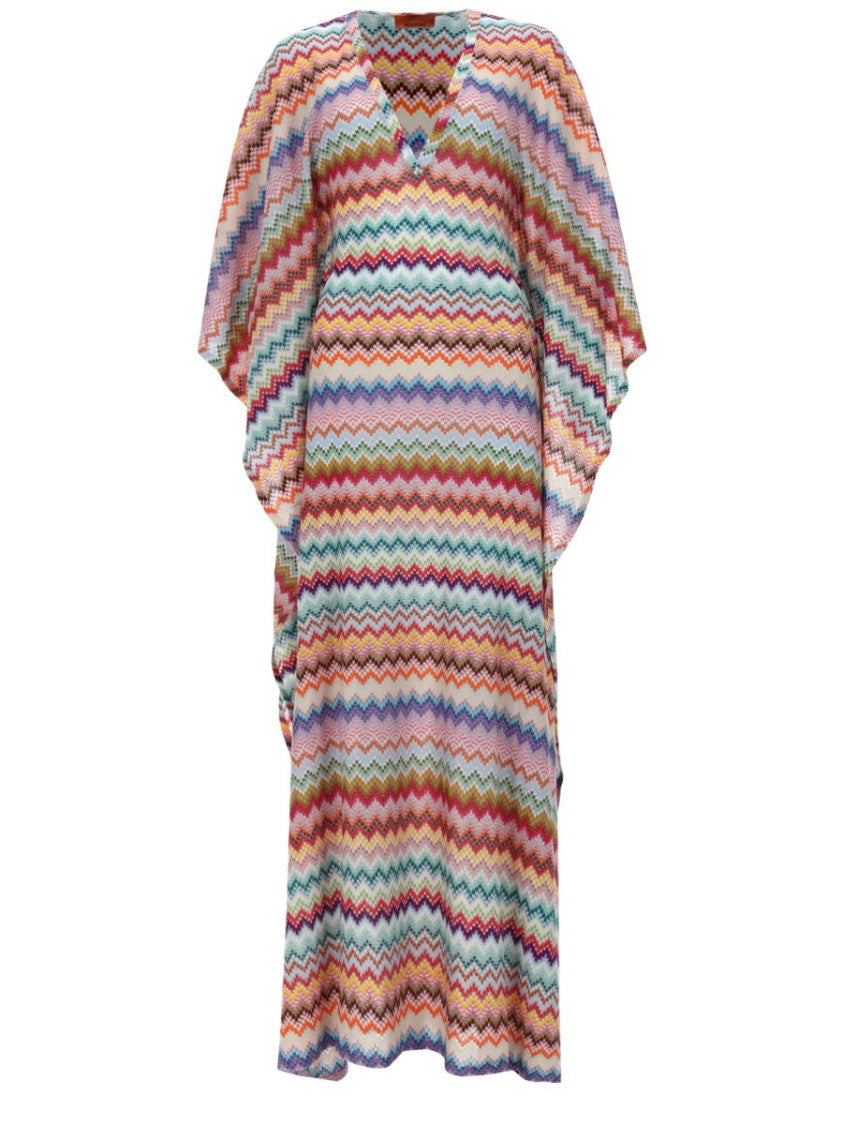 Missoni Zigzag Viscose Shimmering Kaftan Dress