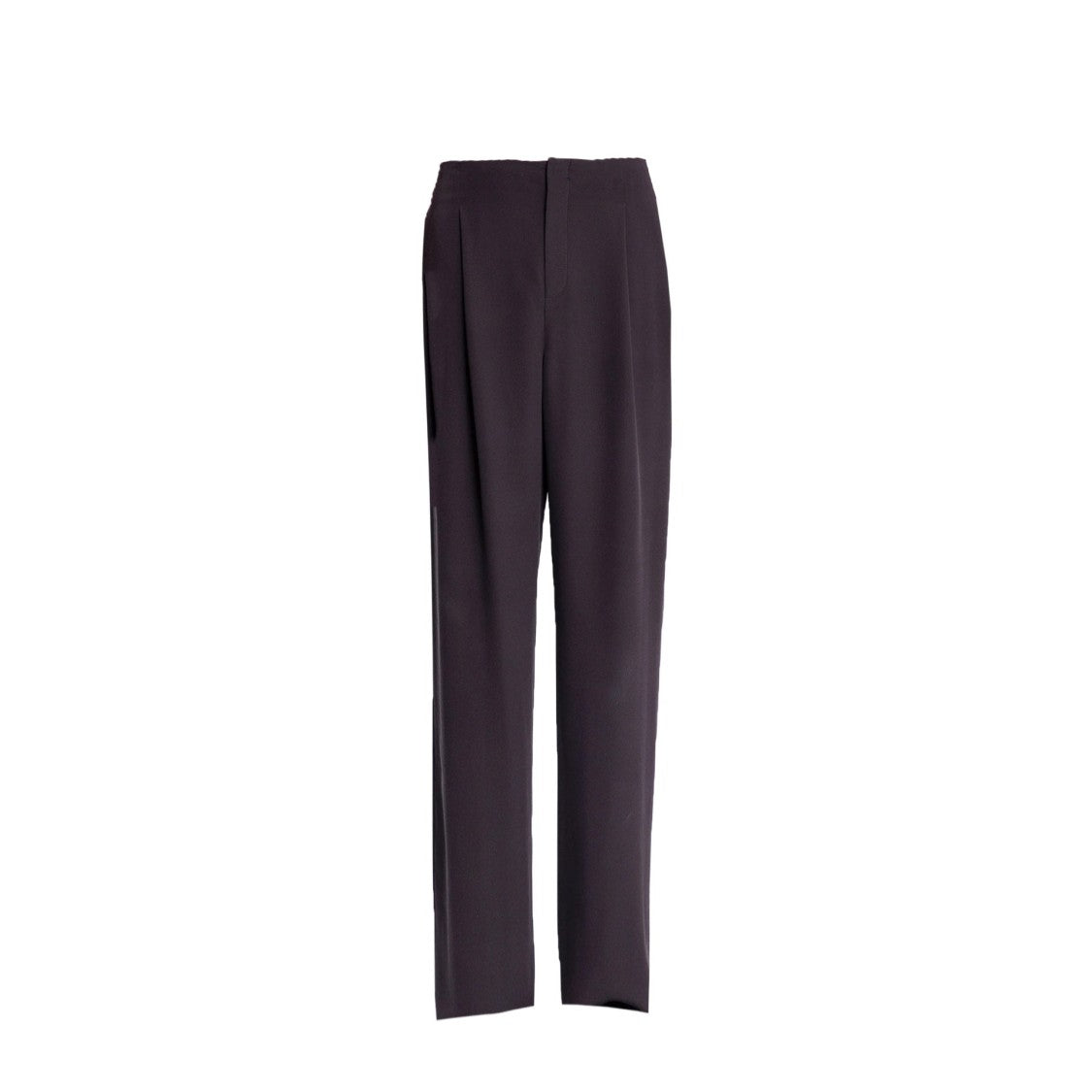 Saint Laurent Black Silk Pants With Straight Cut