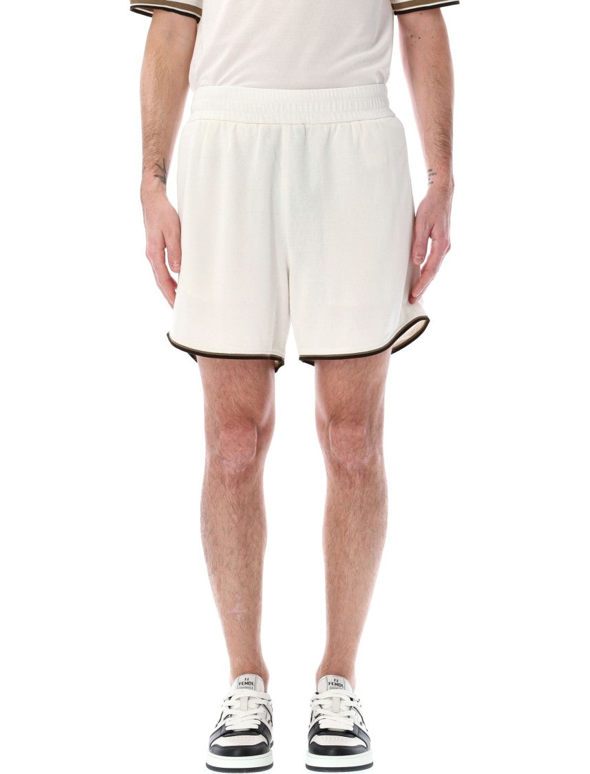Fendi Jacquard Football Shorts With Elastic Waist