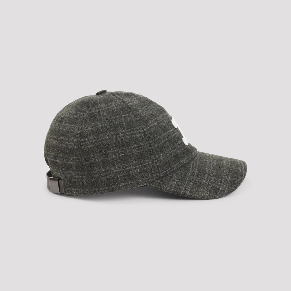 Celine Triomphe Checkered Wool Hat With Adjustable Leather Strap