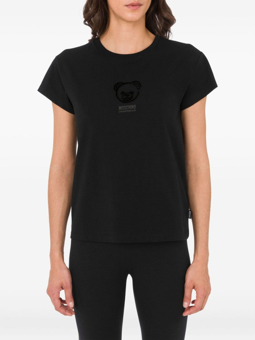 Moschino Relaxed Fit Black Cotton-Elastane T-Shirt