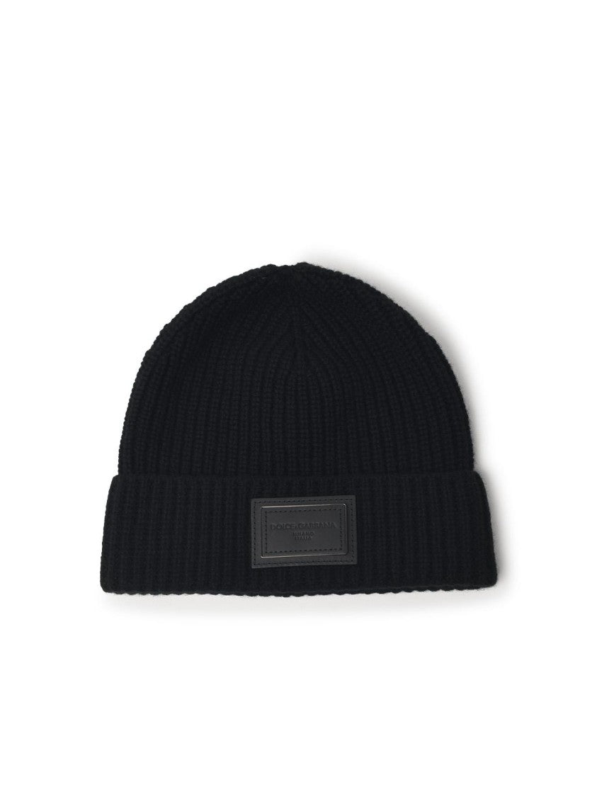 Dolce & Gabbana Black Cashmere Beanie