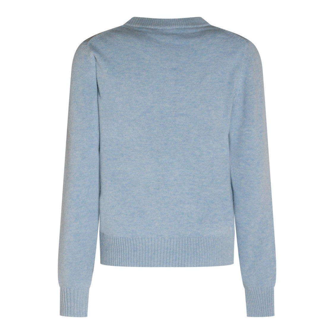 Ganni Light Blue Wool Knitwear With Playful Mermaid Print